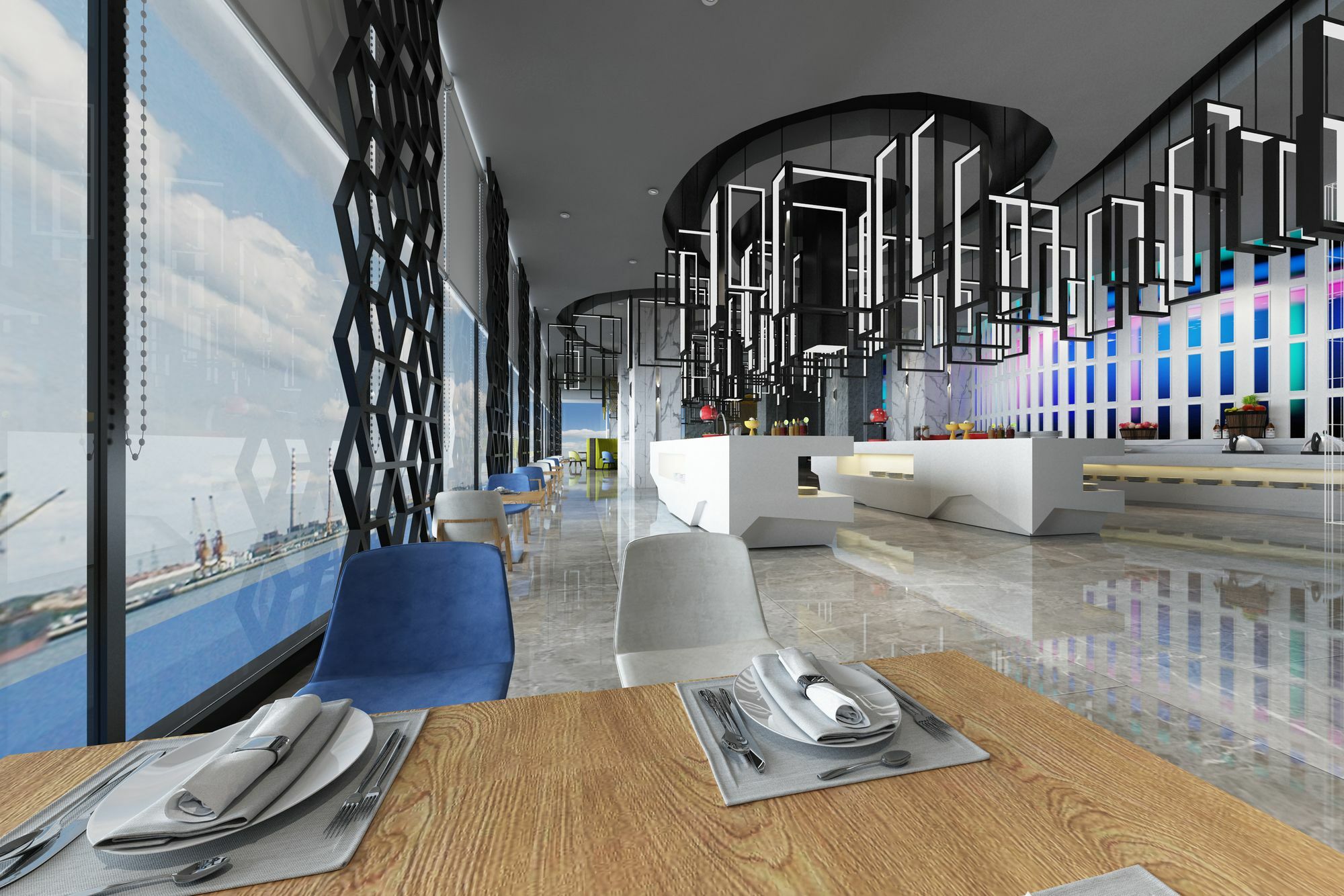 ホテル フレイザー プレイス プテリ ハーバー ヌサジャヤ エクステリア 写真 3D rendering of a restaurant